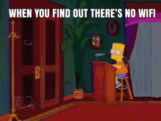 Bart Simpson at Podium When You Find Out There's No WiFi