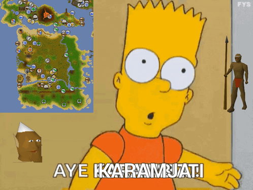 Bart Simpson Aye Karamburuti With Map and Spearman