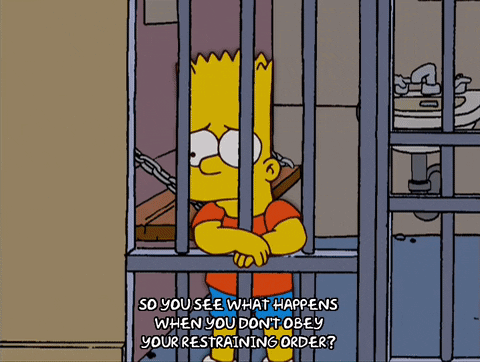 Bart Simpson Behind Bars GIF