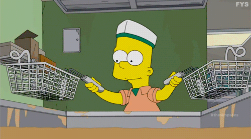 Bart Simpson Cooking French Fries GIF