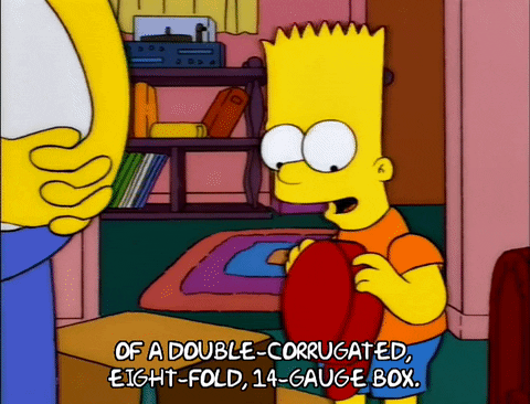 Bart Simpson Double Corrugated Eight Folded Gauge Box GIF