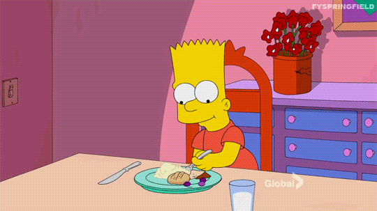 Bart Simpson Eating Boredly GIF
