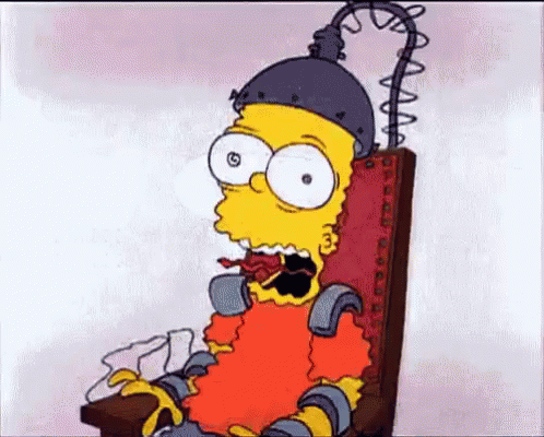 Bart Simpson Electrocuted In Chair GIF