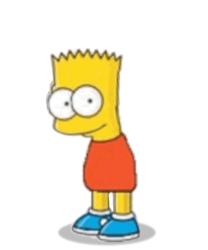 Bart Simpson From The Simpsons Is Wearing A Red Shirt And Blue Shoes . GIF