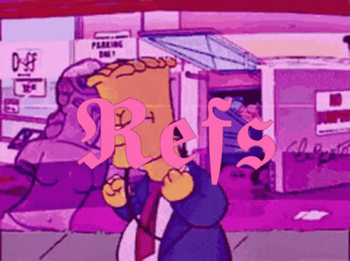 Bart Simpson Giving Middle Finger Next to Refs Sign