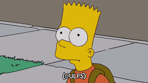 Bart Simpson Gulp Worried GIF