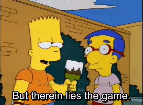 Bart Simpson Holding Paint Brush Next to Milhouse Simpson