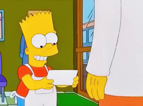 Bart Simpson Holding Paper
