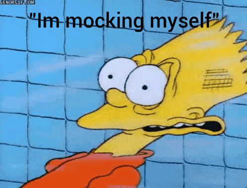 Bart Simpson I'm Mocking Myself Blue Tile Wall
