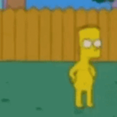 Bart Simpson in Grass Near Wooden Fence