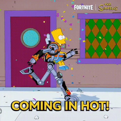 Bart Simpson In Robot Costume Coming In Hot GIF