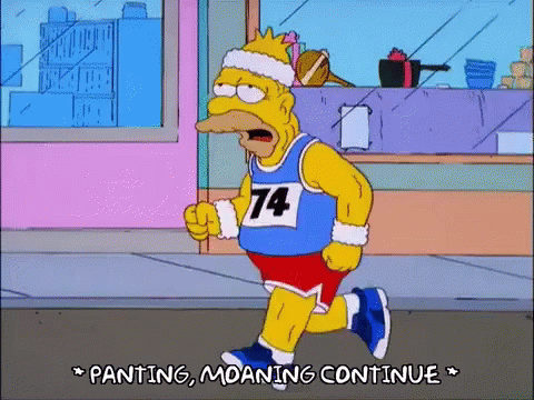 Bart Simpson Is Running A Race With The Number 74 On His Shirt GIF