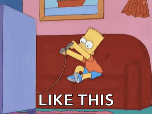 Bart Simpson Is Sitting On A Couch Playing A Video Game With The Words `` Like This '' . GIF