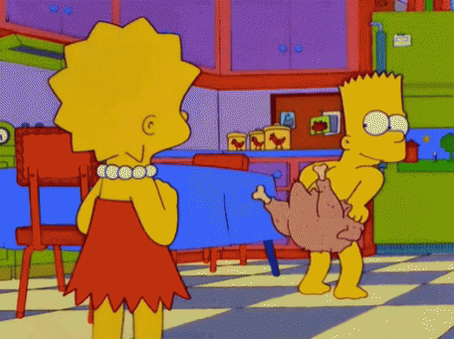 Bart Simpson Lisa Simpson Chicken on Bart's Back