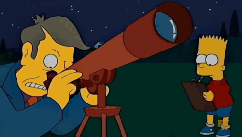 Bart Simpson Looking Through Telescope With Homer Simpson