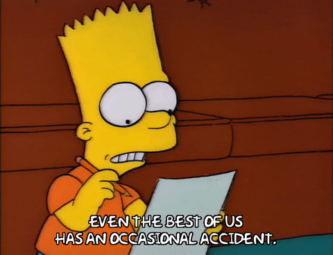 Bart Simpson Occasional Accident Checklist GIF