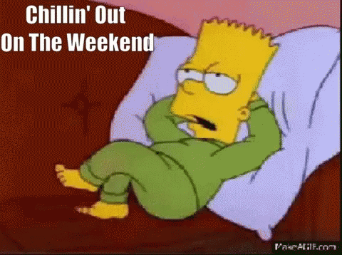 Bart Simpson on Couch Chillin' Out Weekend