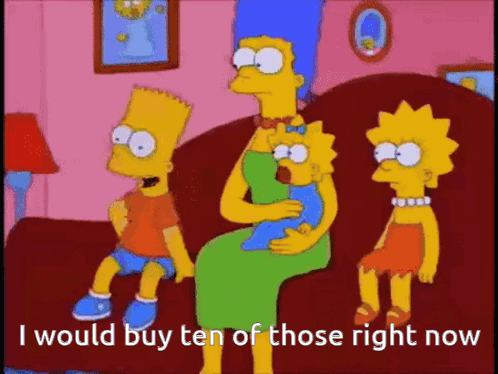Bart Simpson On Couch Holding Baby GIF