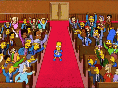 Bart Simpson on Red Carpet with Crowd