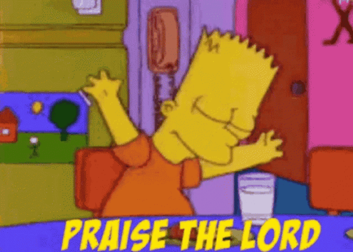 Bart Simpson Praise The God GIF