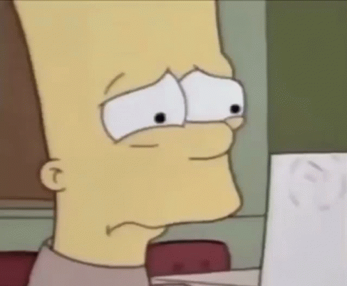 Bart Simpson Sad Looking at Paper