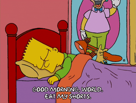 Bart Simpson Saying Eat My Shorts GIF