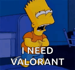 Bart Simpson Screaming I Need Valorant Holding Stomach