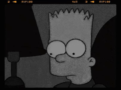 Bart Simpson Sitting at Record Player in Living Room