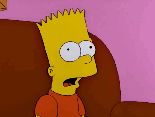 Bart Simpson Sitting on Couch Mouth Open