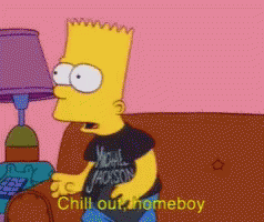 Bart Simpson Sitting on Couch Wearing Michael Jackson Shirt
