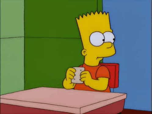 Bart Simpson Sitting with Coffee