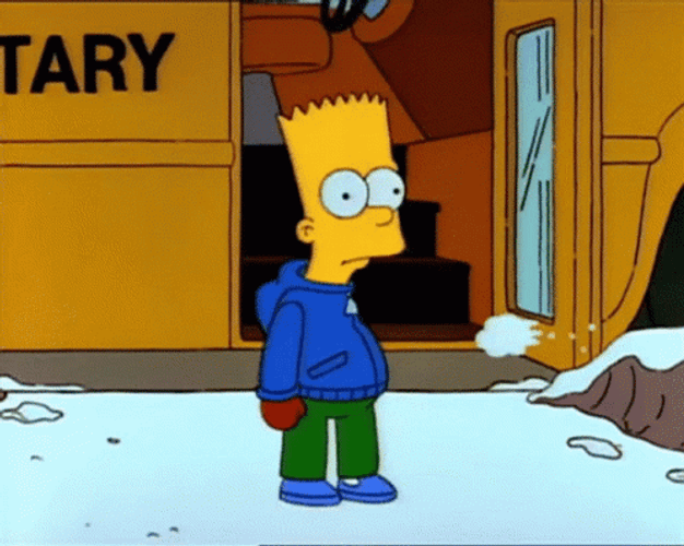 Bart Simpson Snowball Fight GIF