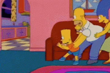 Bart Simpson Spanked by Homer Simpson and Marge Simpson