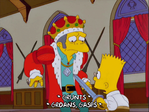 Bart Simpson Stabbing Moe Szyslak GIF