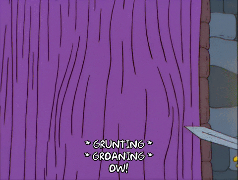 Bart Simpson Stabbing Polonius Behind Curtain GIF