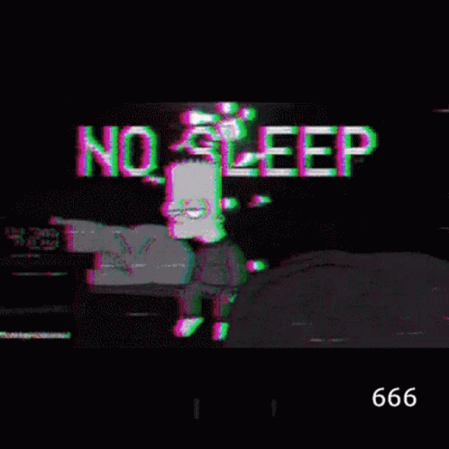 Bart Simpson Standing In Front Of No Sleep Sign GIF