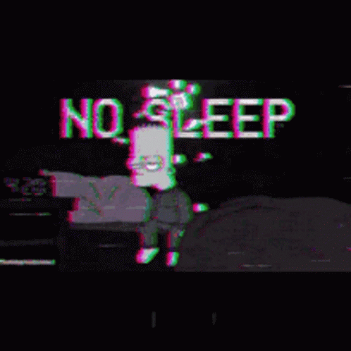 Bart Simpson Standing In Front Of No Sleep Wall GIF
