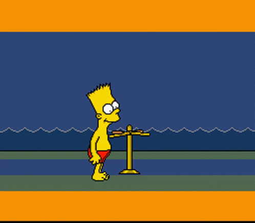 Bart Simpson Standing Next to Two People