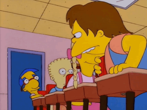 Bart Simpson Talking on Cell Phone in Classroom