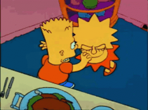 Bart Simpson Touching Lisa Simpson's Face