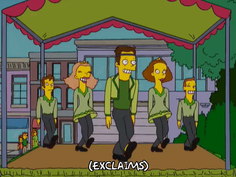 Bart Simpson Watching People Do Irish Jig GIF
