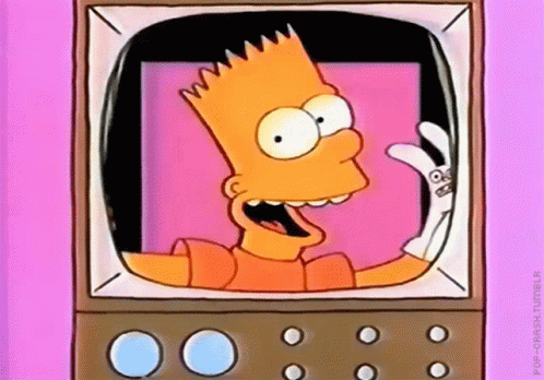 Bart Simpson Waving Hand Pink Screen