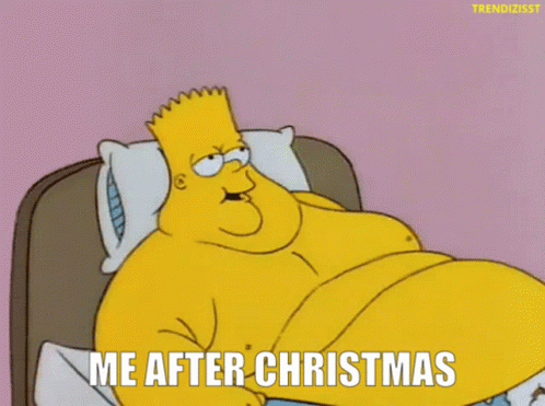 Bart Simpson with Mop Saying Me After Christmas