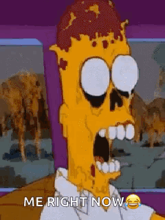 Bart Simpson With Skull Saying Me Right Now