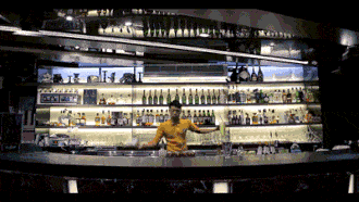Bartender On Bruce Lee Outfit GIF