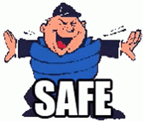 Base Safe Funny Umpire Cartoon GIF