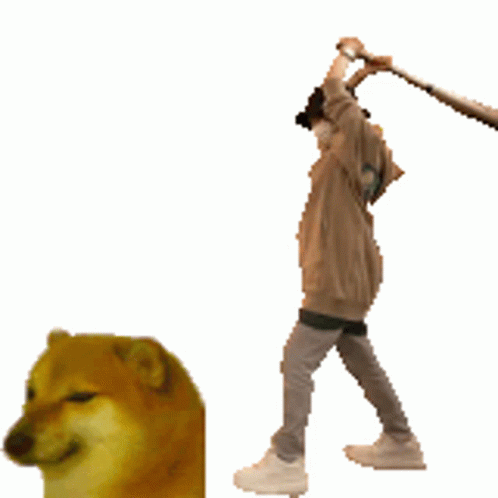 Baseball Bat On Chims' Head GIF