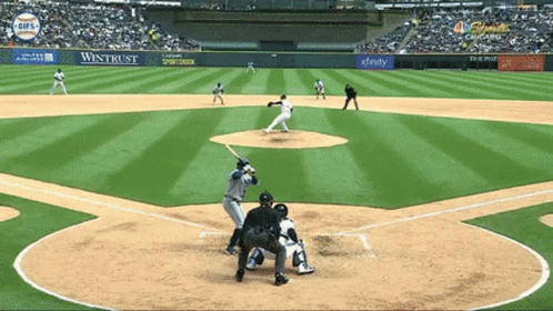 Baseball Game at Stadium With Wintrust Banner