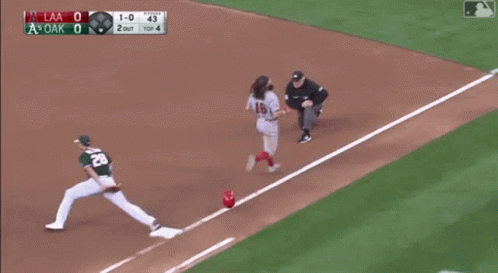 Baseball Game Between A's And LA's GIF