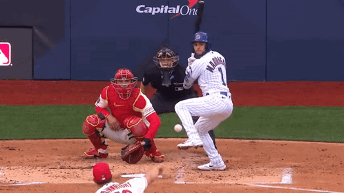 Baseball Game In Front Of Capital One Wall GIF
